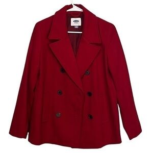 OLD NAVY womens red short length peacoat size medium